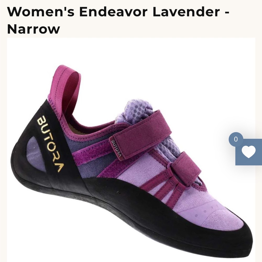 Butora Endeavor Climbing Shoes US Size 6.5 Lavender